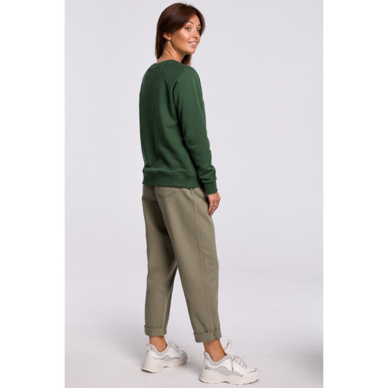 B167 Stylowa bluza z nadrukiem - trawiasta