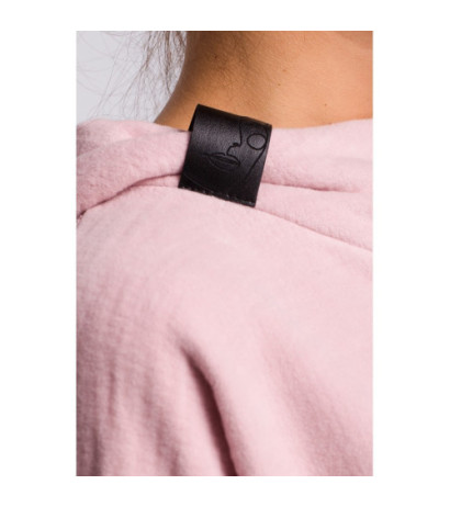 B176 Asymetryczna bluza z kapturem - pudrowa