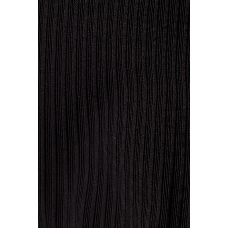 M523 Sukienka z kopertową górą i paskiem - czarna