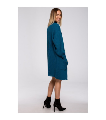 M538 Kardigan prążek z naszytymi kieszeniami - morski