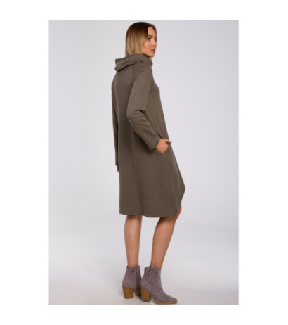 M551 Sukienka z asymetrycznym dołem - khaki