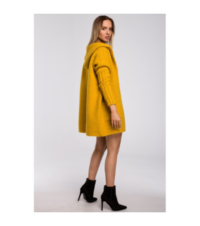 M556 Kardigan z kapturem i rękawami ze ściągacza - miodowy