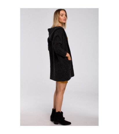 M556 Kardigan z kapturem i rękawami ze ściągacza - antracytowy