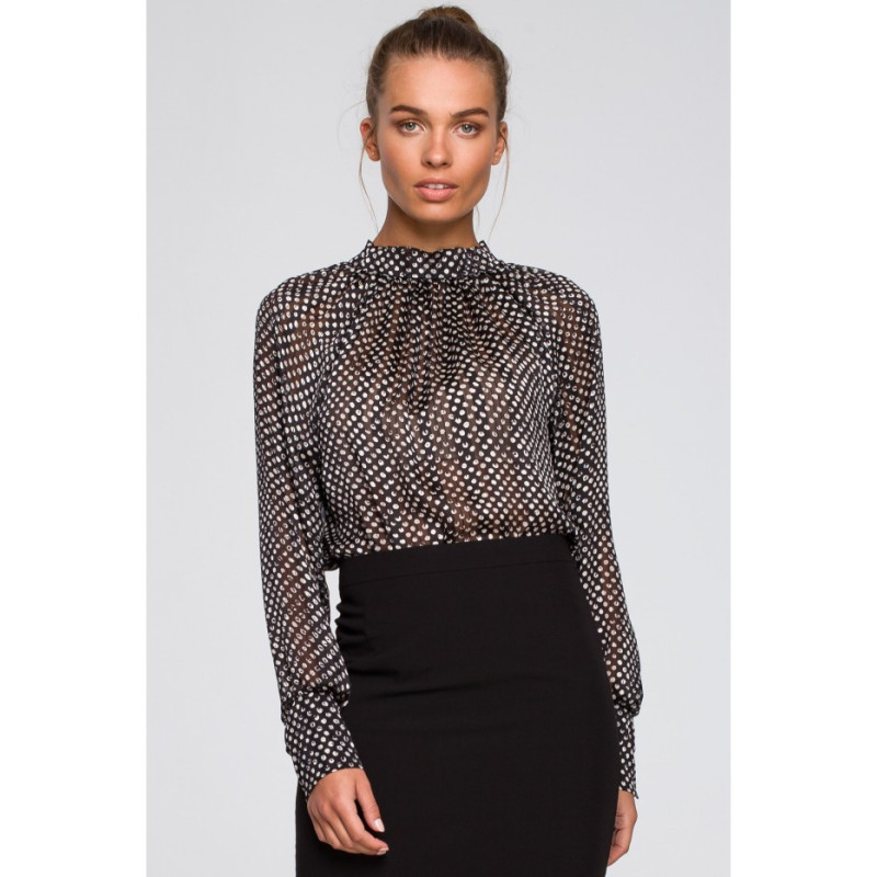 S235 Bluzka szyfonowa z wiązaniem - model 1