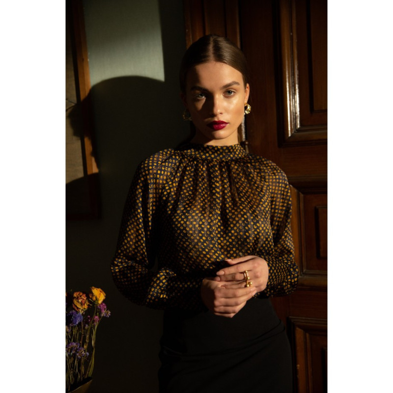 S235 Bluzka szyfonowa z wiązaniem - model 3