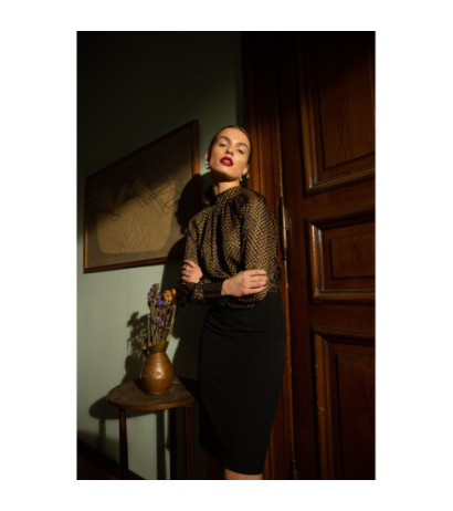 S235 Bluzka szyfonowa z wiązaniem - model 3