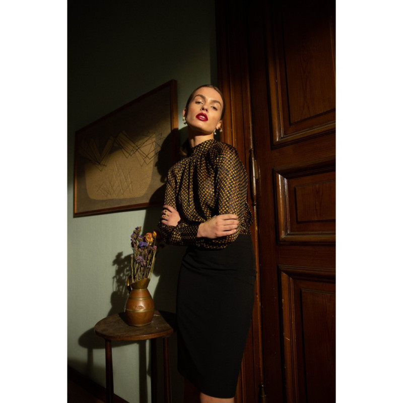 S235 Bluzka szyfonowa z wiązaniem - model 3