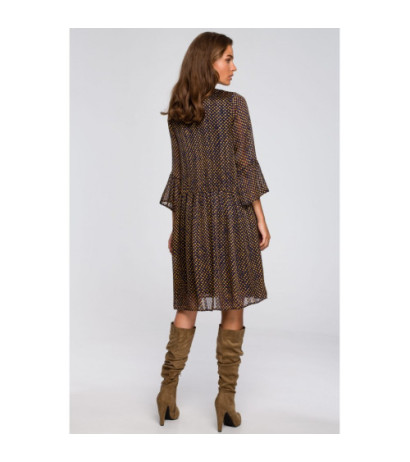 S237 Sukienka szyfonowa z falbaną - model 3