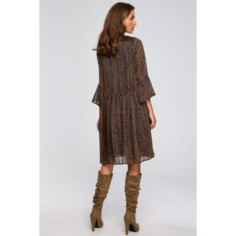 S237 Sukienka szyfonowa z falbaną - model 3