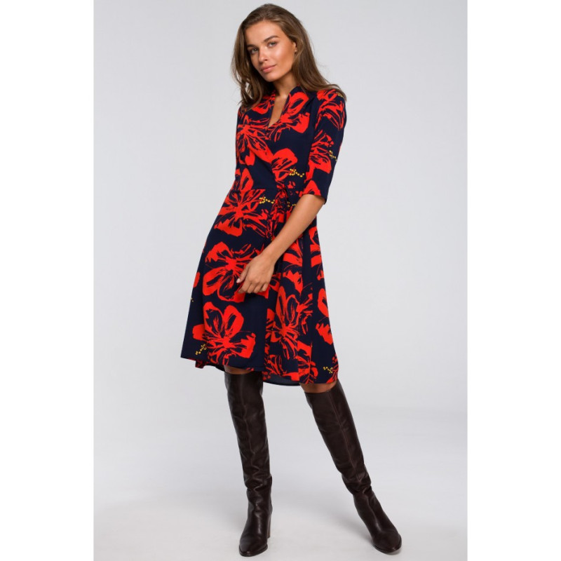 S247 Sukienka kopertowa z wiązaniem - model 1