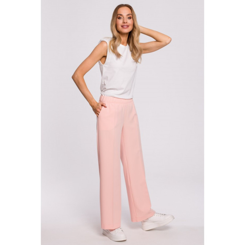 M570 Spodnie Na Gumie - pudrowe