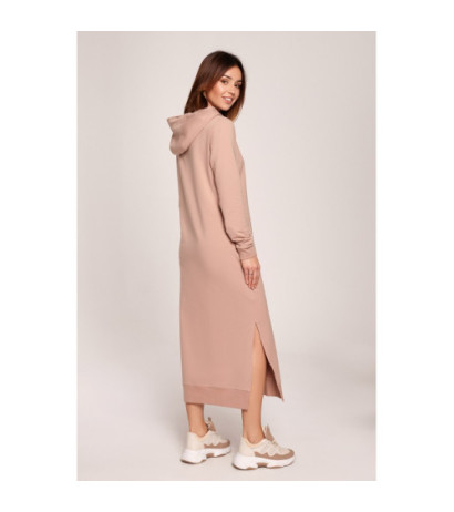 B197 Sukienka midi z kapturem - mokka