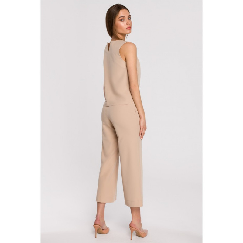 S257 Bluzka bez rękawów - beżowa