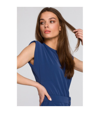 S259 Kombinezon z poduszkami na ramionach - niebieski