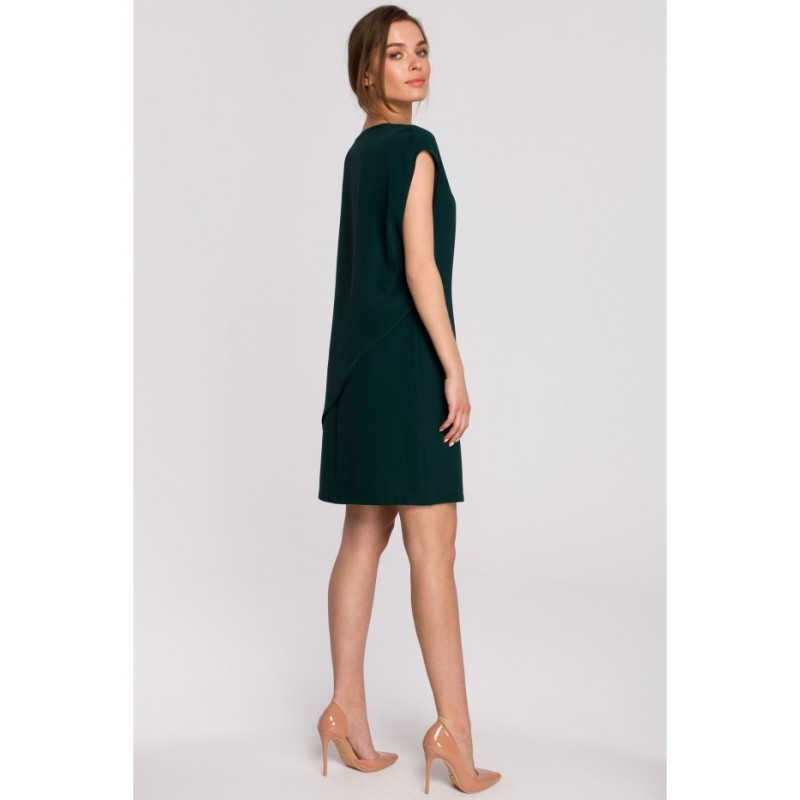 S262 Sukienka warstwowa - zielona