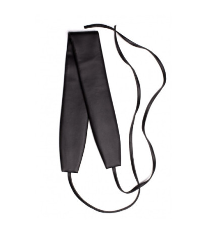 M636 Wiązany pasek ze sztucznej skóry - czarny