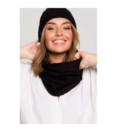 BK082 Komin splot warkocz - czarny