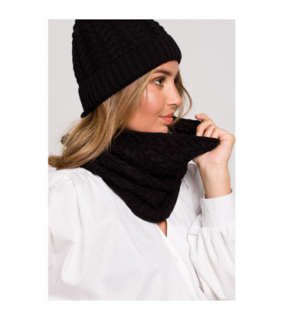 BK082 Komin splot warkocz - czarny