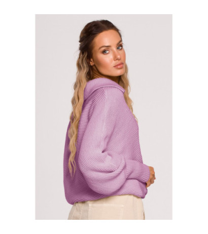 M687 Sweter z kołnierzykiem - lila
