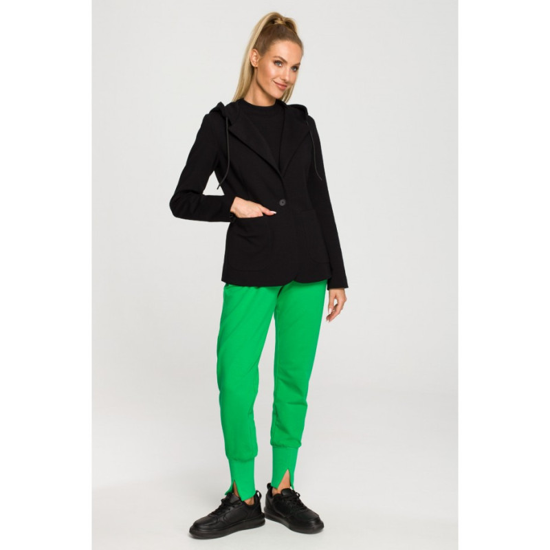 M691 Żakiet z kapturem i trokami - czarny