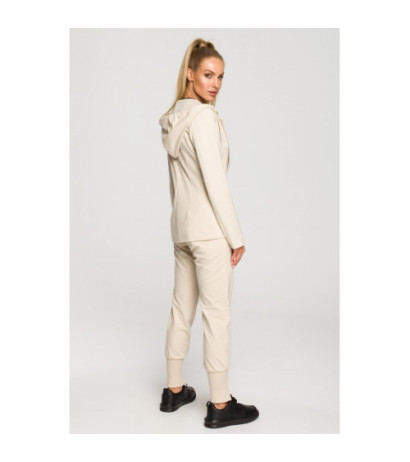 M691 Żakiet z kapturem i trokami - piaskowy