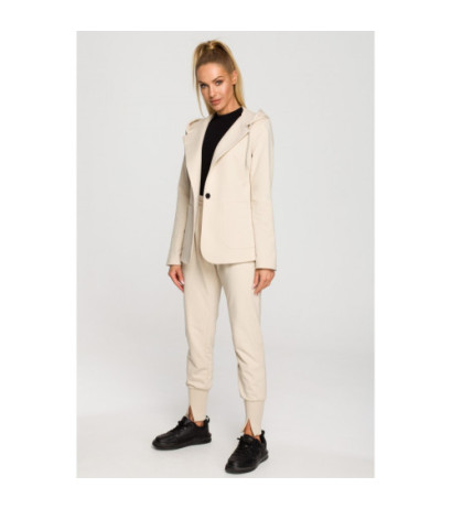 M691 Żakiet z kapturem i trokami - piaskowy