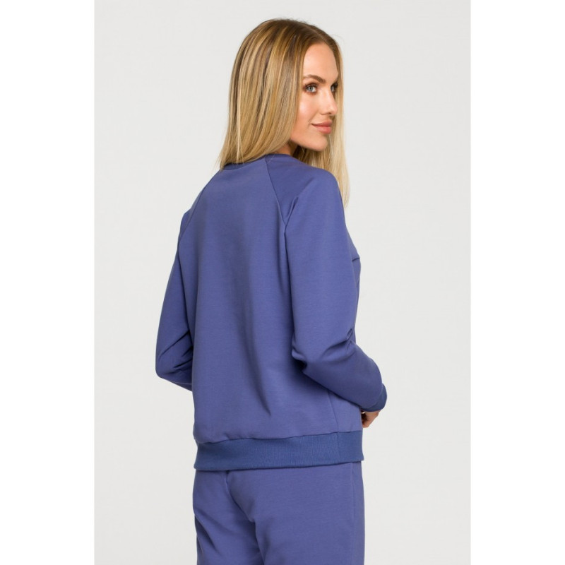 M693 Bluza z haftem - indygo