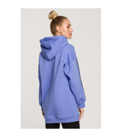 M696 Bluza z kapturem i ozdobnymi lampasami - jasny fioletowy