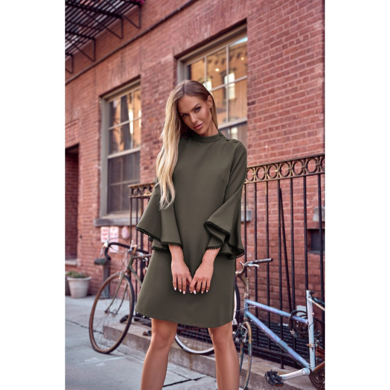 M698 Sukienka o fasonie litery A - khaki