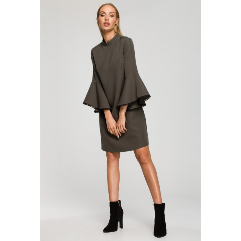 M698 Sukienka o fasonie litery A - khaki