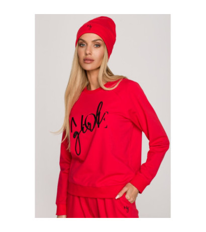 M709 Czapka beanie z haftem MOE GIRL - czerwona