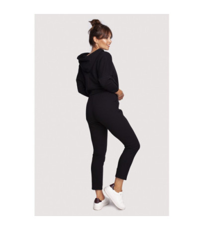 B240 Spodnie z ozdobnymi zamkami - czarne