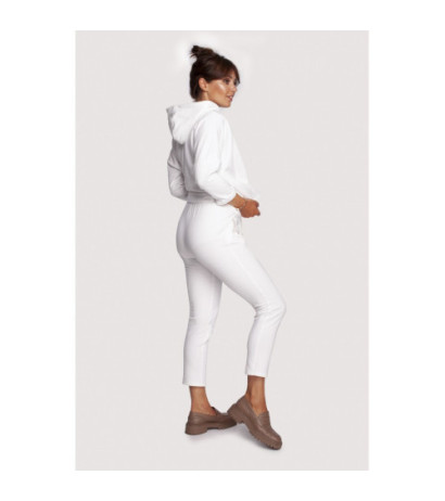 B240 Spodnie z ozdobnymi zamkami - ecru