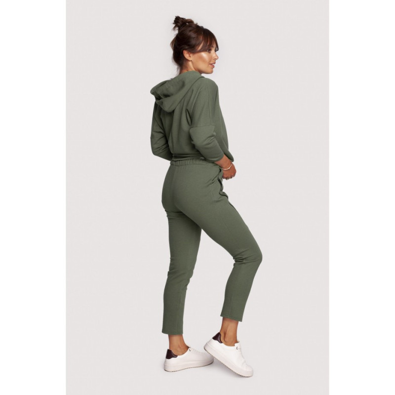 B240 Spodnie z ozdobnymi zamkami - khaki