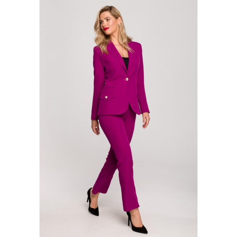 K141 Żakiet z ozdobnymi guzikami - rubin