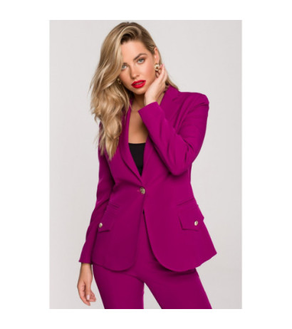 K141 Żakiet z ozdobnymi guzikami - rubin