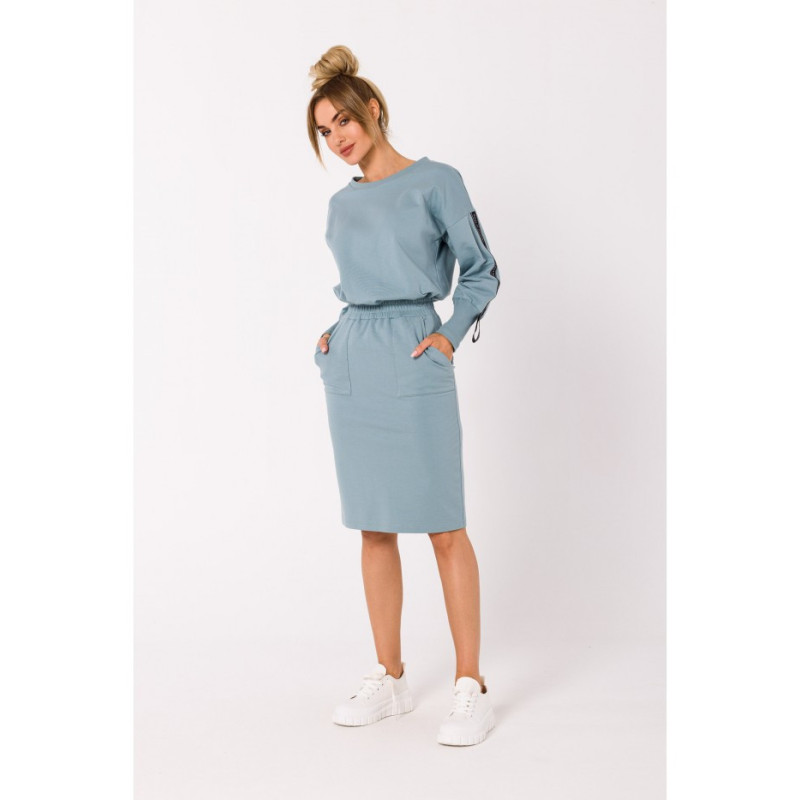 M728 Sportowa spódnica z gumą w pasie - agawa