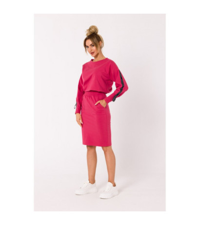 M728 Sportowa spódnica z gumą w pasie - koralowa