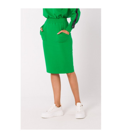 M728 Sportowa spódnica z gumą w pasie - soczysta zieleń