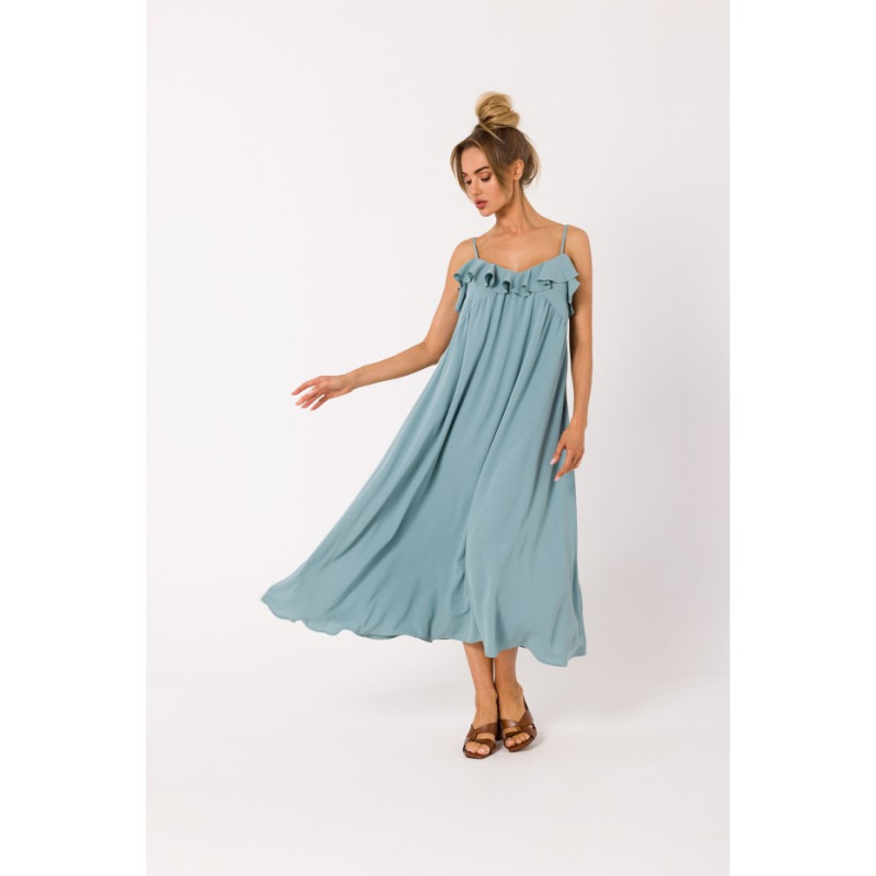 M743 Sukienka na cienkich ramiączkach - agawa