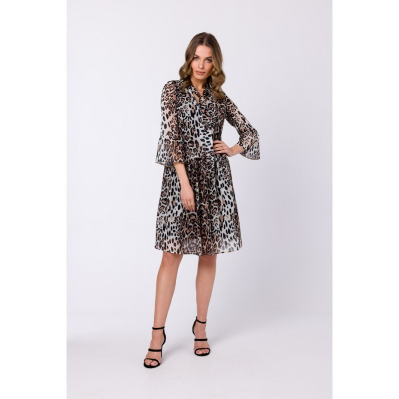 S337 Sukienka szyfonowa z wiązaniem przy szyi - model 2