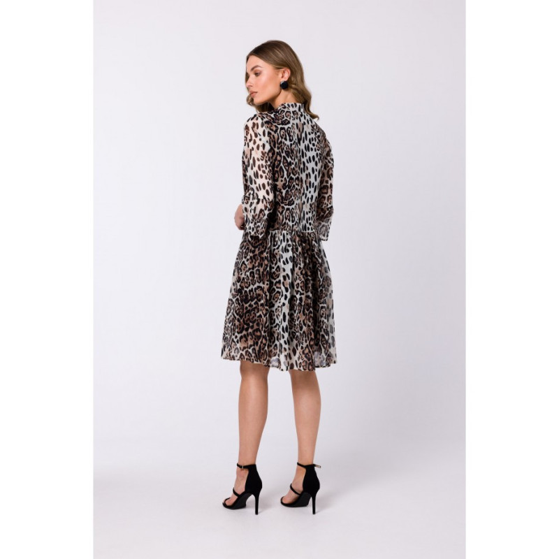 S337 Sukienka szyfonowa z wiązaniem przy szyi - model 2