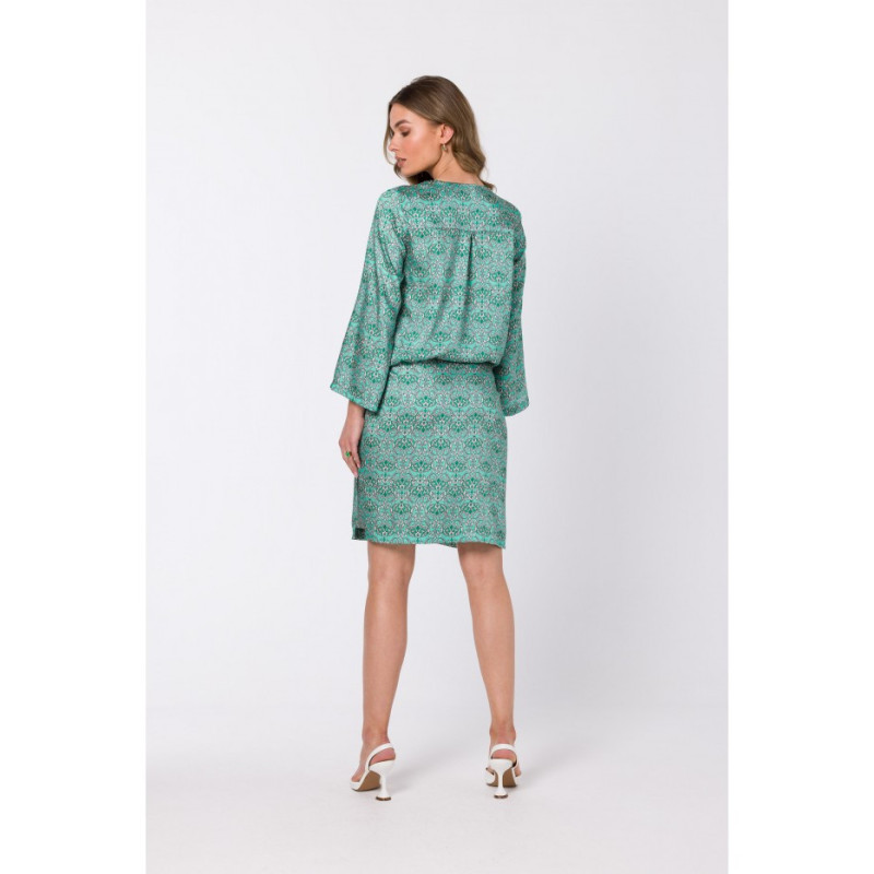 S338 Sukienka typu kaftan z wiązaniem przy szyi - model 1