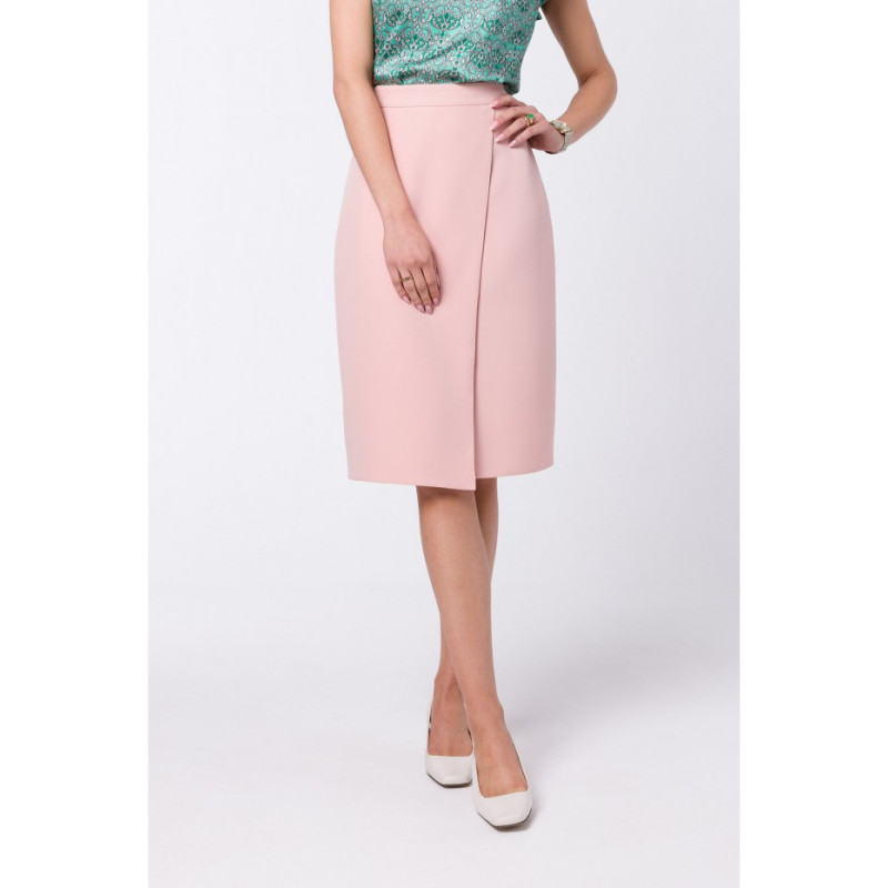 S343 Spódnica - pudrowa