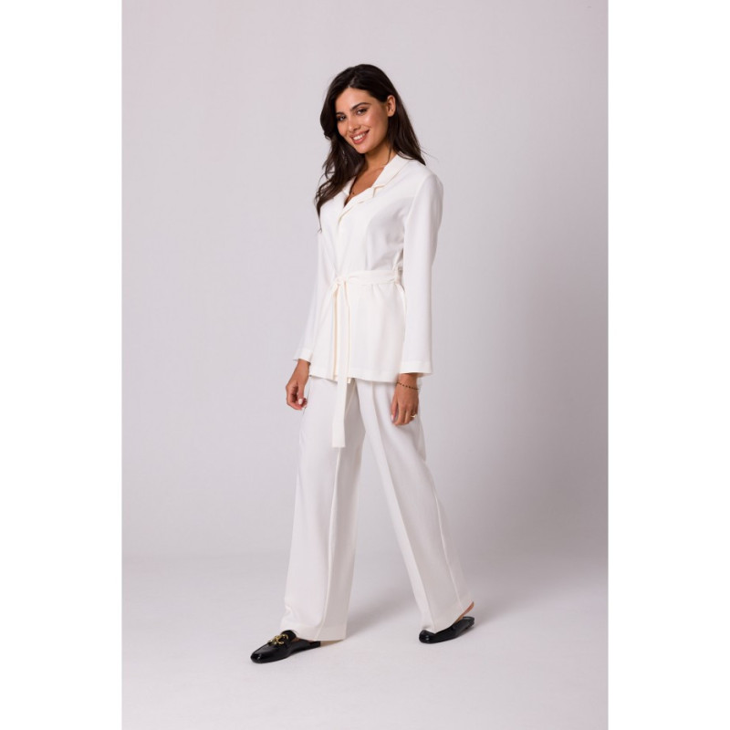 B253 Marynarka wiązana - śmietankowa