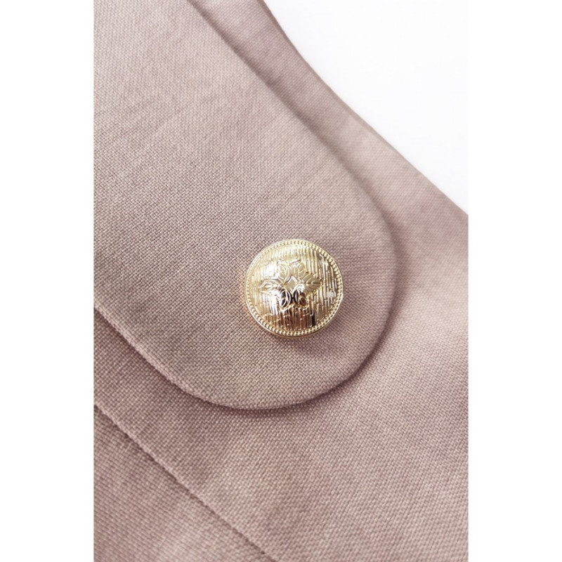 B265 Spódnica z wysokim stanem - beżowa