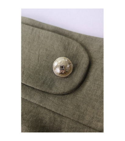 B265 Spódnica z wysokim stanem - oliwkowa