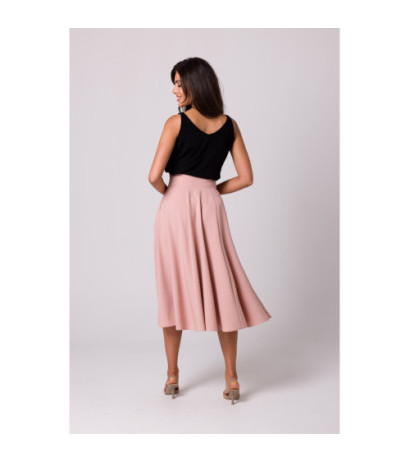 B265 Spódnica z wysokim stanem - różowa