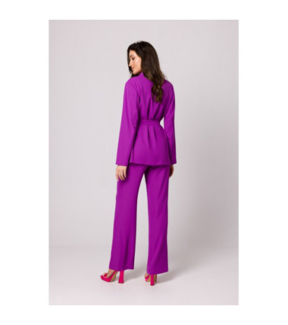 K161 Żakiet wiązany w pasie - lawendowy