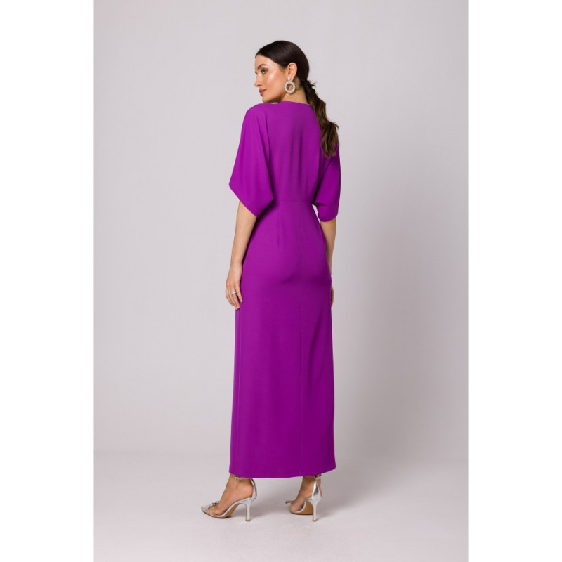 K163 Sukienka maxi - lawendowa